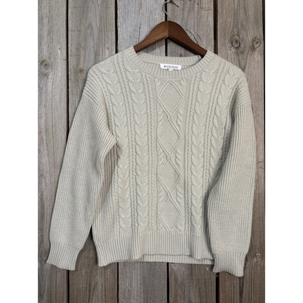 Workshop Republic Clothing Oatmeal Cable Knit Sweater –‎ XS